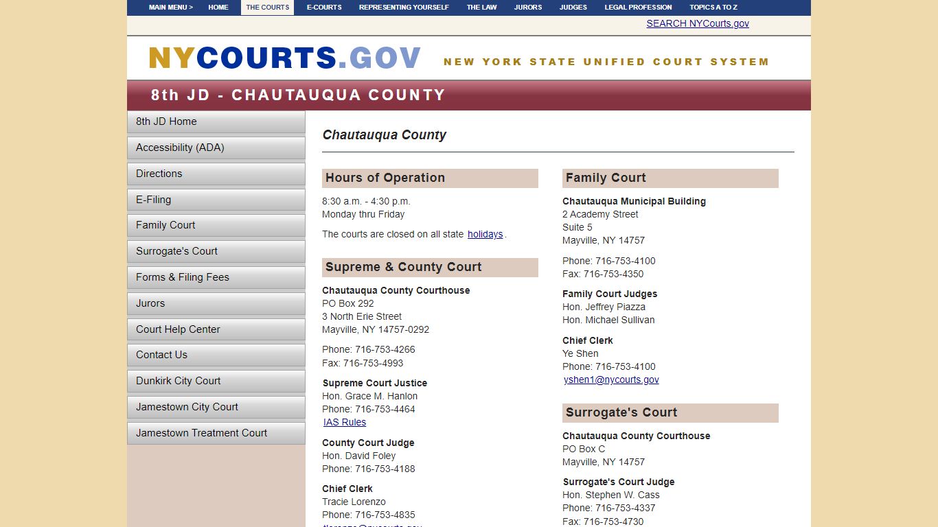 Chautauqua County | NYCOURTS.GOV - Judiciary of New York